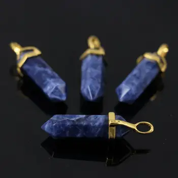 10pcs Natural Sodalite Hexagon Point Pendant,Blue Spot Stone double points Stick Reiki Chakra Gold Pated copper Pendants Craft
10pcs Natural Sodalite Hexagon Point Pendant,Blue Spot Stone double points Stick Reiki Chakra Gold Pated copper Pendants Craft