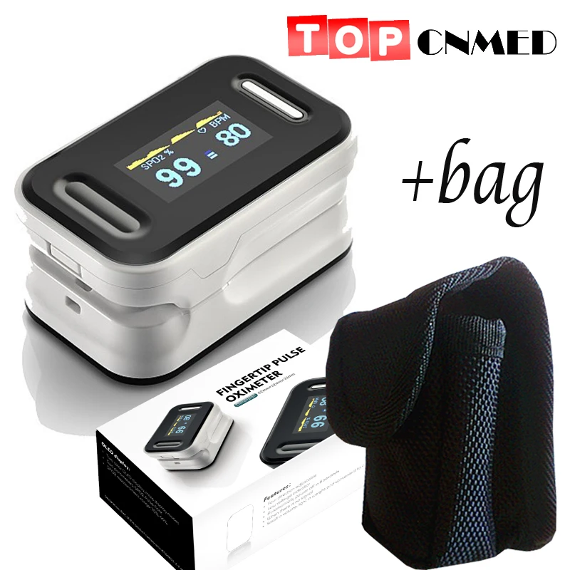 TOPCNMED CE OLED with free bag 3 color Visual& Audio Fingertip Pulse Oximeter Blood Oxygen Saturation SpO2 PR Oximetro Monitor
TOPCNMED CE OLED with free bag 3 color Visual& Audio Fingertip Pulse Oximeter Blood Oxygen Saturation SpO2 PR Oximetro Monitor