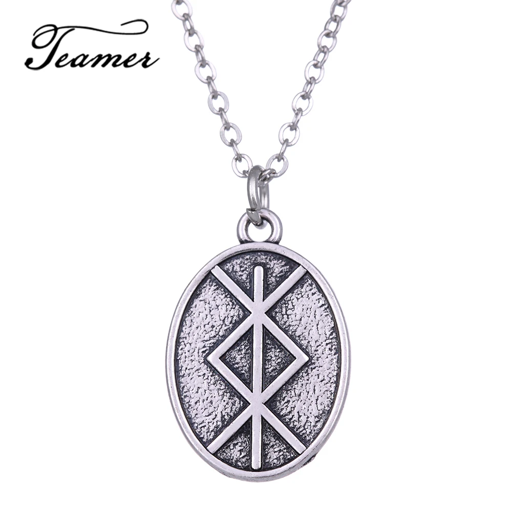 Teamer Antique Silver Color Necklace for Female New Design Viking Runes Pendant Necklace Oval Vintage Jewelry Bijoux AH111335
Teamer Antique Silver Color Necklace for Female New Design Viking Runes Pendant Necklace Oval Vintage Jewelry Bijoux AH111335