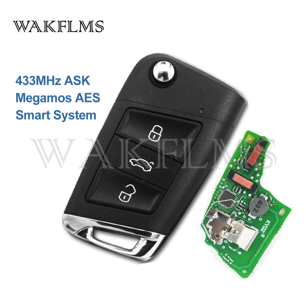 3 Buttons Smart Remote Flip Car Key 433MHz For Volkswagen (MQB) with Megamos AES ID88 Chip Keyless Go / Keyless Entry
3 Buttons Smart Remote Flip Car Key 433MHz For Volkswagen (MQB) with Megamos AES ID88 Chip Keyless Go / Keyless Entry