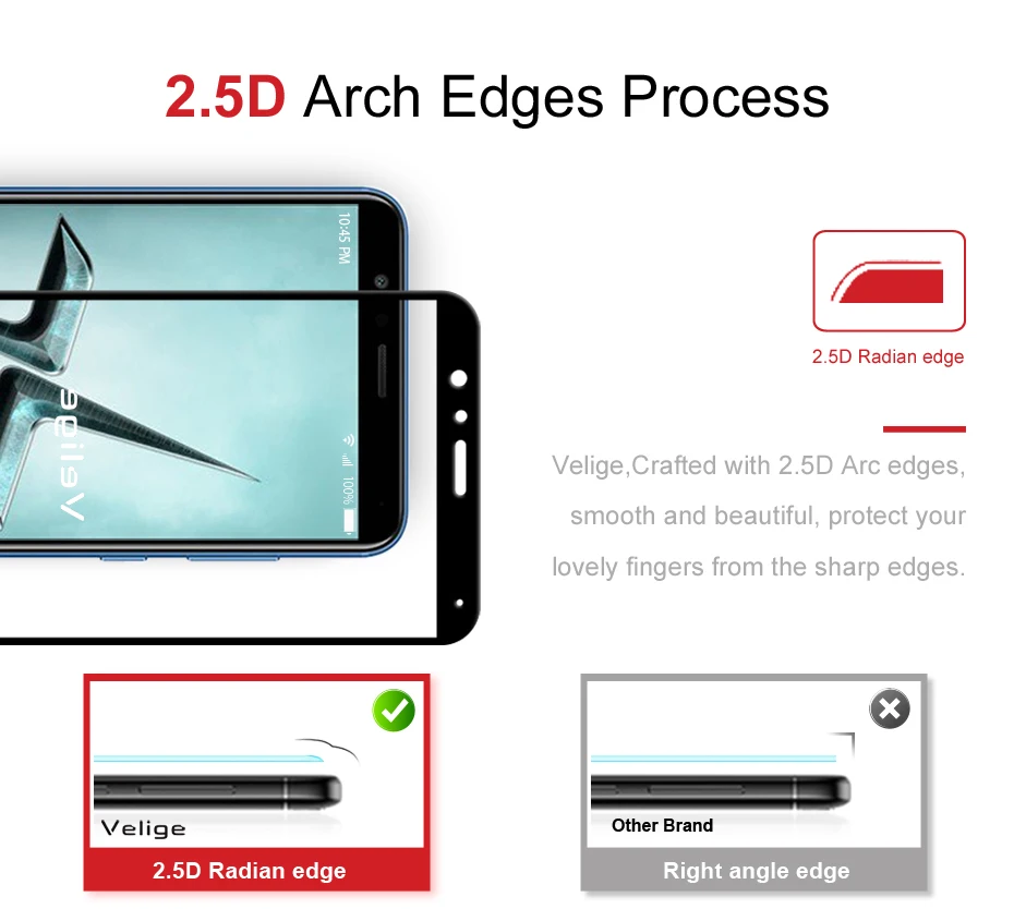 Velige 2.5D Full Cover Tempered Glass for Huawei Honor 7X Honor7X 7 X Screen Protector Ultra Thin Safety Glass Film (8)