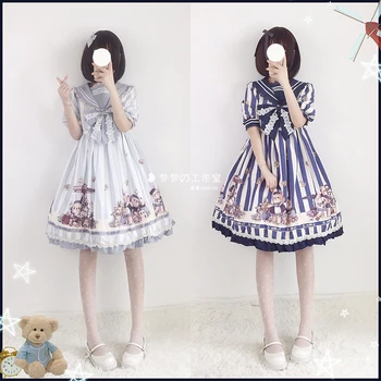 Ukraine Vadim Free Shipping Japanese Soft Sister Bear Printing Lovely Lolita Navy Vigour Dirndl Op Short-sleeved Dress 2019 New
Ukraine Vadim Free Shipping Japanese Soft Sister Bear Printing Lovely Lolita Navy Vigour Dirndl Op Short-sleeved Dress 2019 New