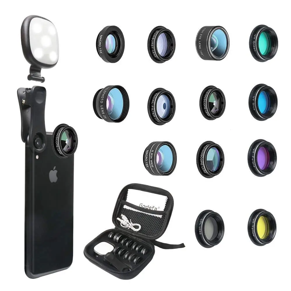 Goviw Phone Camera Lens Kit, 14 in 1 Lenses with Selfie Ring Light for iPhone Xs, Xr,8 7 6s Plus, Samsung and other
Goviw Phone Camera Lens Kit, 14 in 1 Lenses with Selfie Ring Light for iPhone Xs, Xr,8 7 6s Plus, Samsung and other