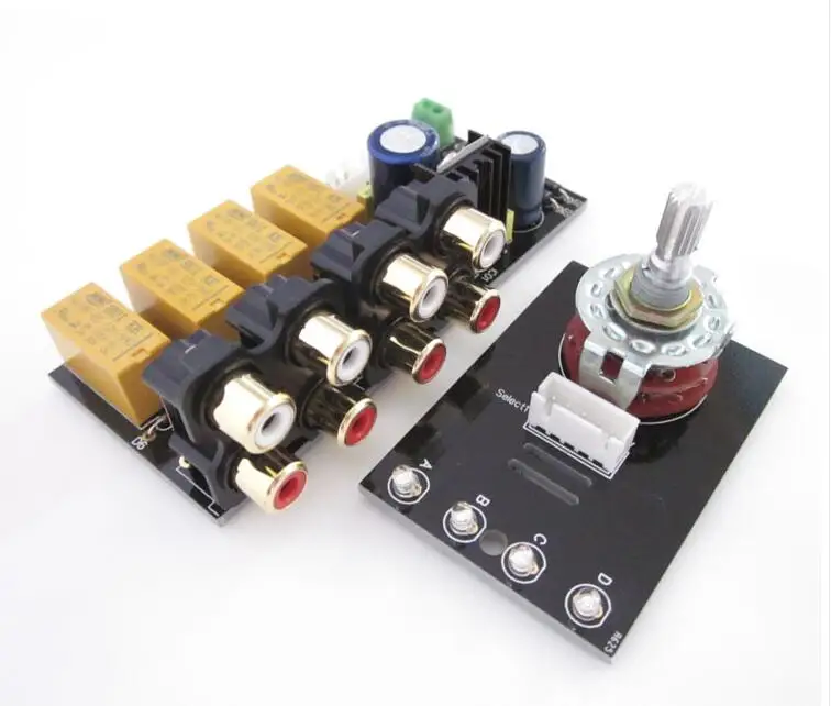 Audio Input signal Selector Relay Board / Signal Switching Amplifier Board+ RCA free shipping
Audio Input signal Selector Relay Board / Signal Switching Amplifier Board+ RCA free shipping