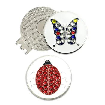 PINMEI Crystal Butterfly and Ladybird Golf Ball Mark Magnetic Hat Clip Sets 1pc Cap Clip and 2pcs Golf Markers for Lady/Children
PINMEI Crystal Butterfly and Ladybird Golf Ball Mark Magnetic Hat Clip Sets 1pc Cap Clip and 2pcs Golf Markers for Lady/Children