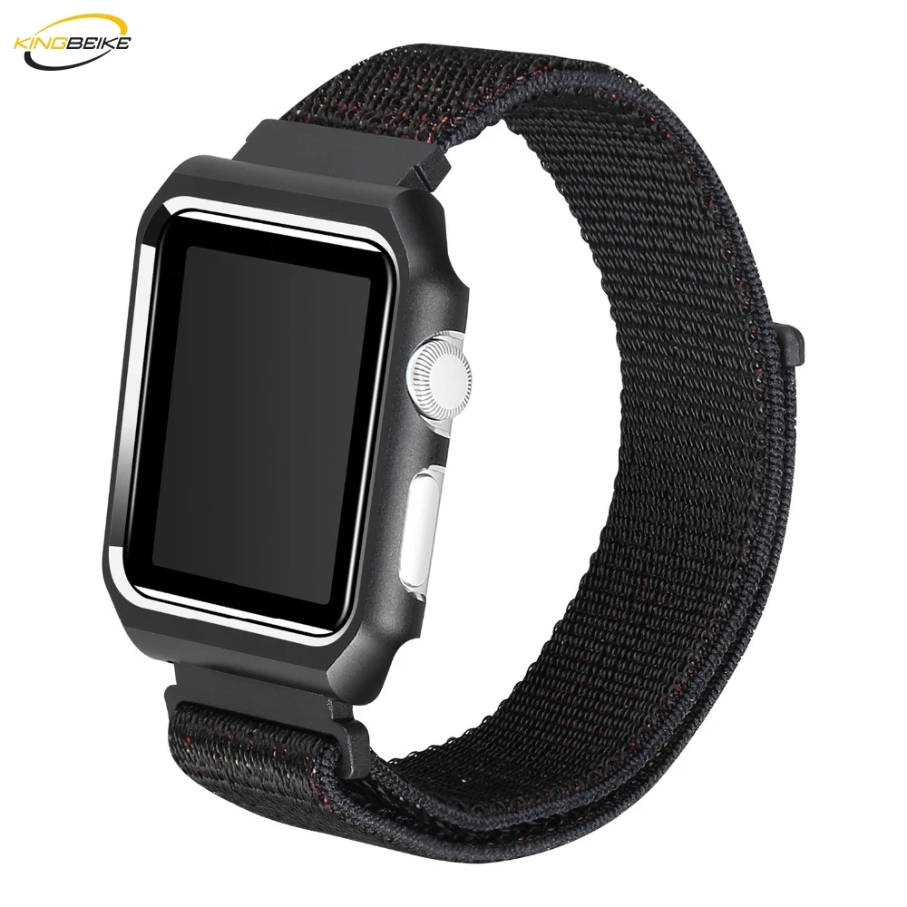 Модные спортивные нейлон ремешок + рамка для Apple Watch Series 1/2/3 замена наручные часы