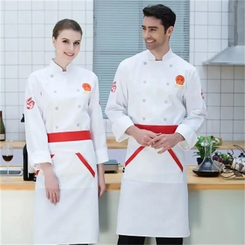 2018 High Quality Chef Uniforms Clothing Long&Short Sleeve Men Food Services Cooking Clothes 4-Color Uniform Chef Jackets+apron 
2018 High Quality Chef Uniforms Clothing Long&Short Sleeve Men Food Services Cooking Clothes 4-Color Uniform Chef Jackets+apron