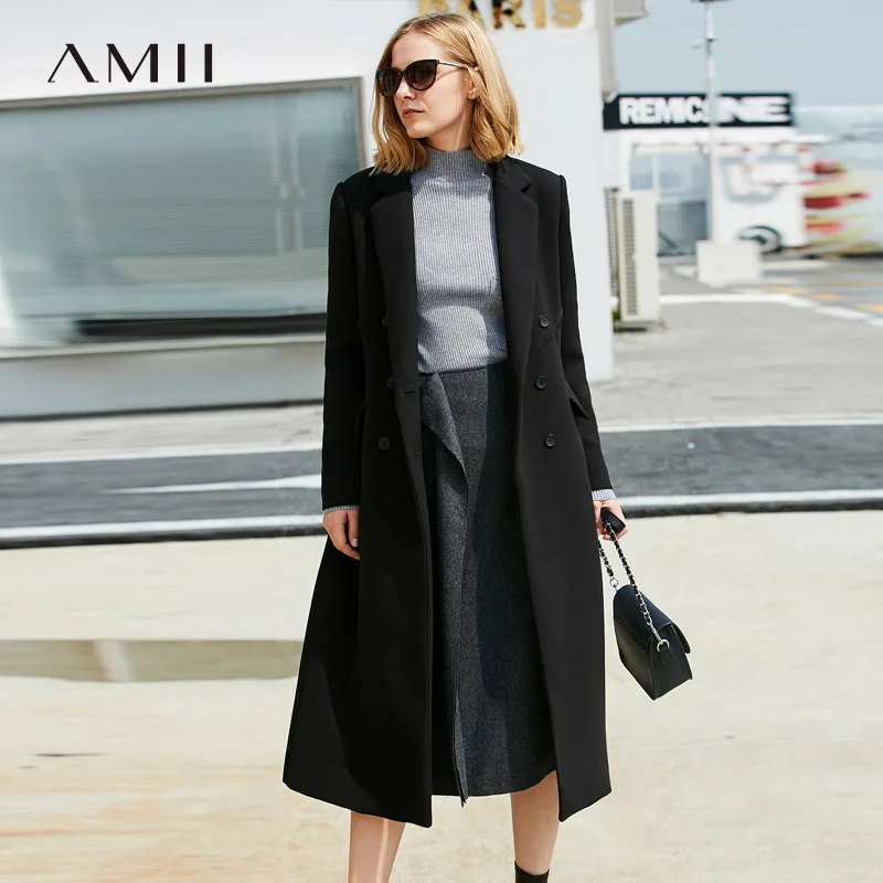 Amii Minimalist Cool Women Long Coat Autumn Winter 2019 Fashion Solid Double Breasted A Line Female wool bend coat
Amii Minimalist Cool Women Long Coat Autumn Winter 2019 Fashion Solid Double Breasted A Line Female wool bend coat