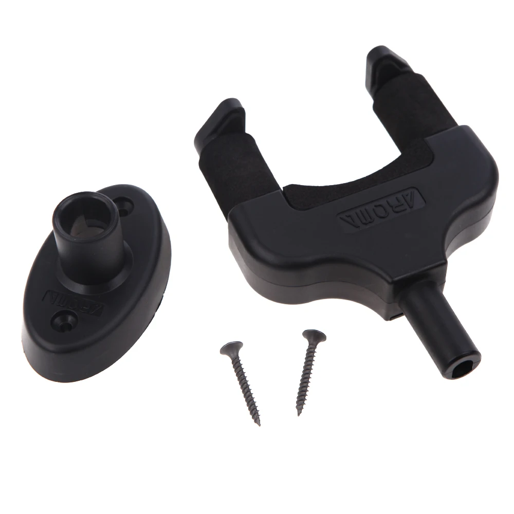 Wall-Mounted Guitar Hanger Rack Black