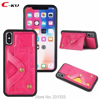 C-ku For Iphone X XS 8 8PLUS 7 PLUS 6 6S Mirror Soft TPU PU Leather Case ID Card Slot Holder Stand Rivet Skin Cover Luxury 50pcs
C-ku For Iphone X XS 8 8PLUS 7 PLUS 6 6S Mirror Soft TPU PU Leather Case ID Card Slot Holder Stand Rivet Skin Cover Luxury 50pcs