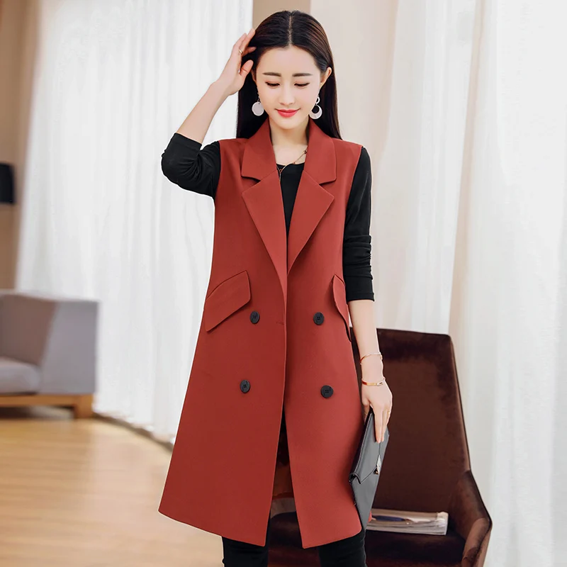 Autumn and winter new suit vest female long section spring and autumn Korean version was thin sleeveless vest jacket vest vest
Autumn and winter new suit vest female long section spring and autumn Korean version was thin sleeveless vest jacket vest vest