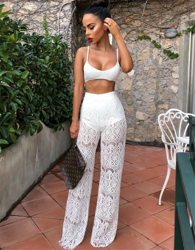 Women Jumpsuit Exotic Sets Crop Top + Lace Long Pants 2 Piece Set Outfits Casual Playsuit Clothes
Women Jumpsuit Exotic Sets Crop Top + Lace Long Pants 2 Piece Set Outfits Casual Playsuit Clothes