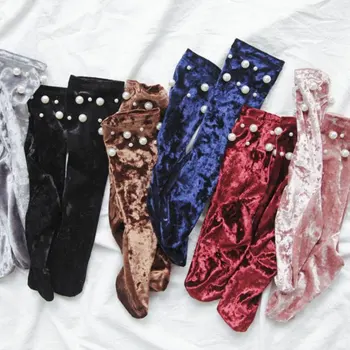 Vintage Beading Pearls Decorative Elastic Socks Female 2018 Women Fashion Autumn Winter Warm Casual Soft Velvet Mid Tube Socks
Vintage Beading Pearls Decorative Elastic Socks Female 2018 Women Fashion Autumn Winter Warm Casual Soft Velvet Mid Tube Socks