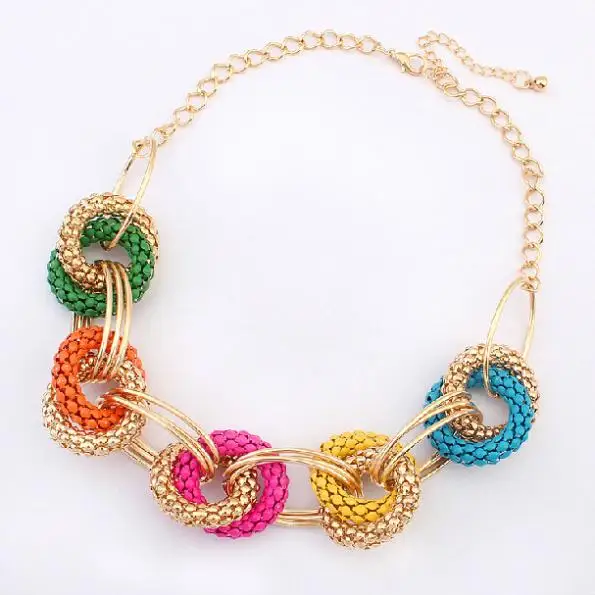 LEMOER National Wind Exaggerated Colorful Circles Pendants Necklaces Big Metallic Chain Geometry Statement Shourouk Jewelry
LEMOER National Wind Exaggerated Colorful Circles Pendants Necklaces Big Metallic Chain Geometry Statement Shourouk Jewelry