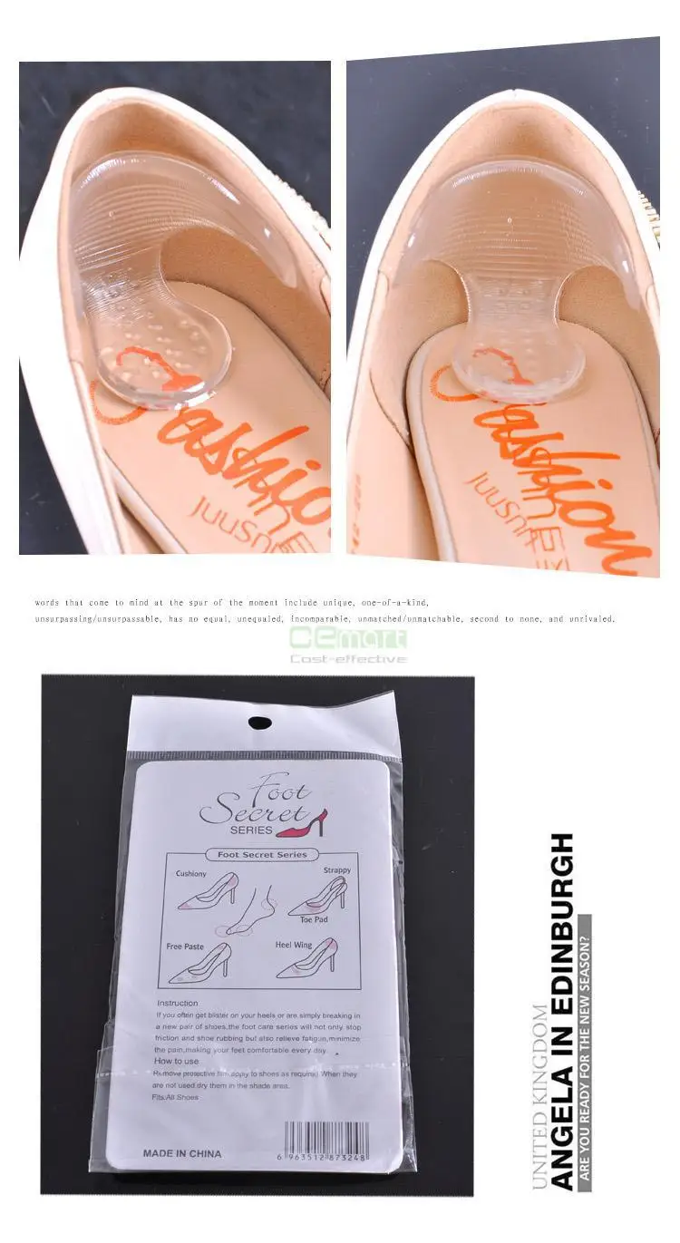 Фото Invisible silica gel stickers transparent slip-resistant foot super soft silicone high heel shoes pad insoles | Красота и здоровье