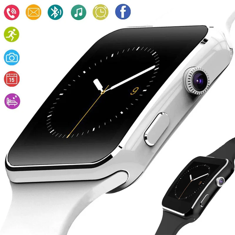 Bluetooth X6 Smart Watch Men Support SIM TF Card with Camera Smartwatch Touch Screen for IPhone Xiaomi Support Android Phone
Bluetooth X6 Smart Watch Men Support SIM TF Card with Camera Smartwatch Touch Screen for IPhone Xiaomi Support Android Phone