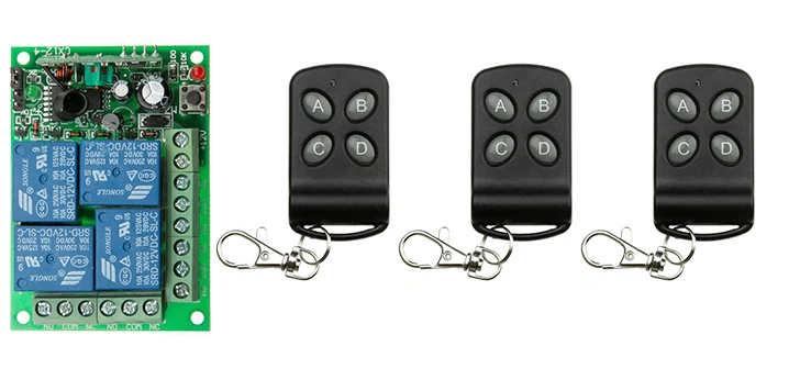 New DC12V 4CH 10A wireless remote control switch system teleswitch 3X Transmitter + 1X Receiver relay smart house z-wave
New DC12V 4CH 10A wireless remote control switch system teleswitch 3X Transmitter + 1X Receiver relay smart house z-wave