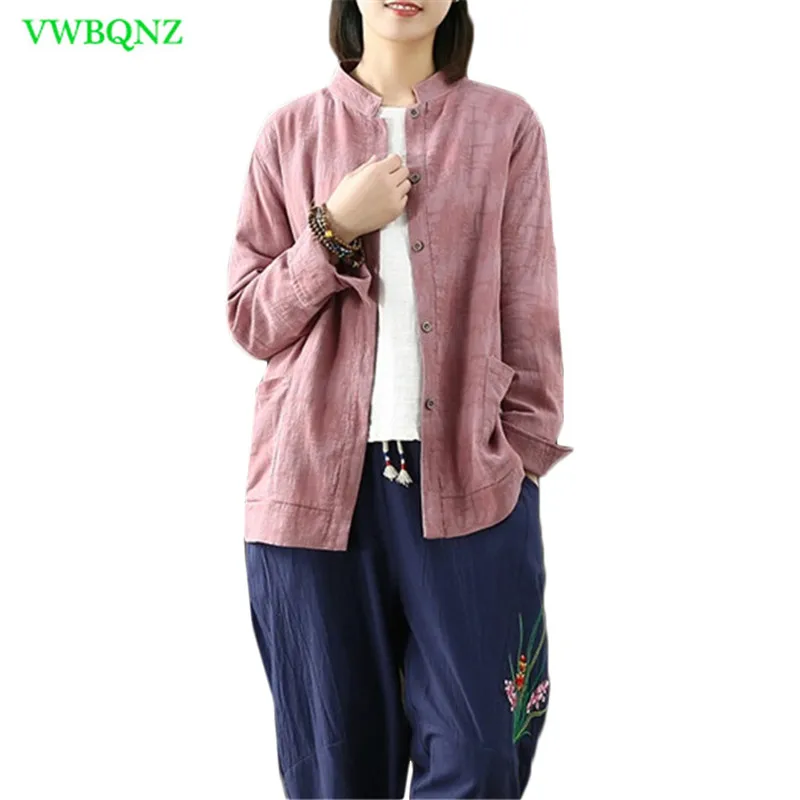 Ethnic style cotton linen Jacket Women's Short dark-small coat Loose Stand collar long-sleeved Spring Autumn New Cardigan A745
Ethnic style cotton linen Jacket Women's Short dark-small coat Loose Stand collar long-sleeved Spring Autumn New Cardigan A745