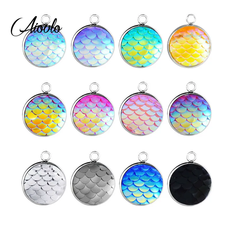 12pcs/lot Stainless Steel Round Shape Charms with One Side Mermaid Fish Scale Resin for Jewelry Making Necklace Bracelet DIY
12pcs/lot Stainless Steel Round Shape Charms with One Side Mermaid Fish Scale Resin for Jewelry Making Necklace Bracelet DIY