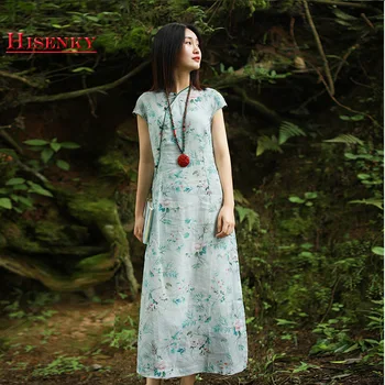 Hisenky Women Cheongsam Dress 2019 Summer Sleeveless Chinese Style Long Dress Floral Morden Qipao Dress Robe Femme Vestidos
Hisenky Women Cheongsam Dress 2019 Summer Sleeveless Chinese Style Long Dress Floral Morden Qipao Dress Robe Femme Vestidos