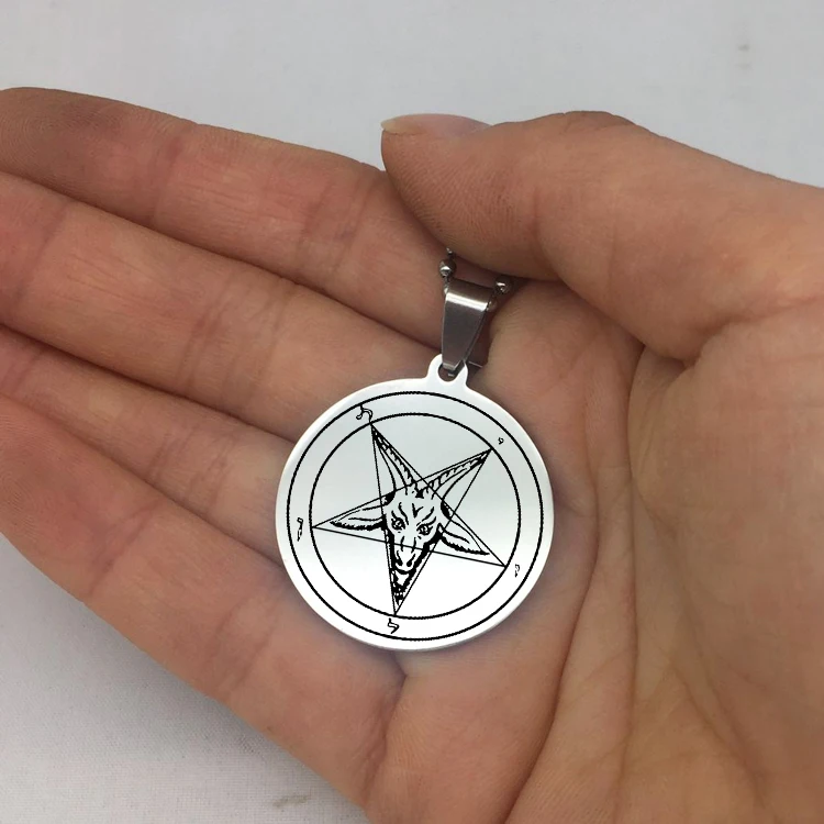 Sigil of Baphomet Necklace Stainless Steel Beads Chain Disc Pendant Necklaces Jewelry Best Gift for Friend YP6714
Sigil of Baphomet Necklace Stainless Steel Beads Chain Disc Pendant Necklaces Jewelry Best Gift for Friend YP6714