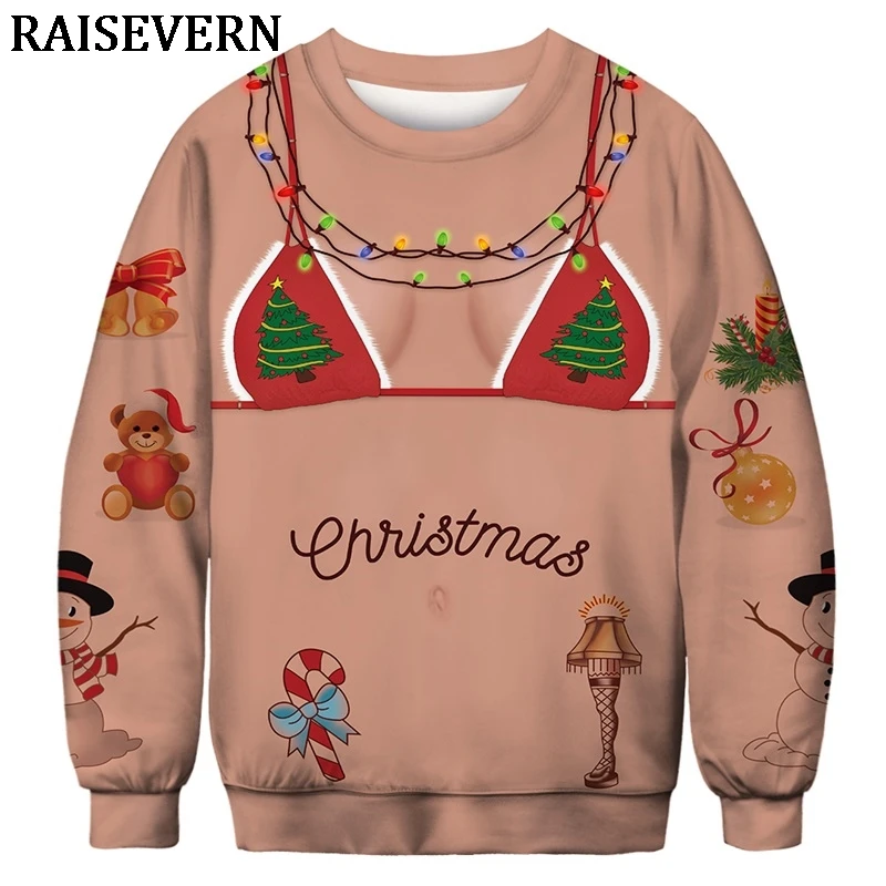 Men Women 2019 Ugly Christmas Sweater Fake Bikini Muscle Hair Funny Christmas Gift Jumper Autumn Winter Women Tops Clothing
Men Women 2019 Ugly Christmas Sweater Fake Bikini Muscle Hair Funny Christmas Gift Jumper Autumn Winter Women Tops Clothing