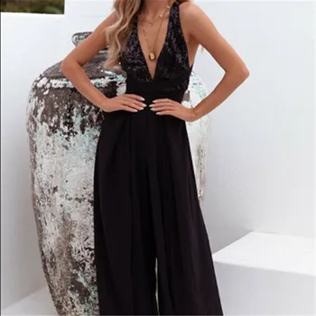 Trendy Women clothes Summer Sexy V-Neck Sleeveless Jumpsuit Loose Chiffon backless Wide Leg Rompers one pieces
Trendy Women clothes Summer Sexy V-Neck Sleeveless Jumpsuit Loose Chiffon backless Wide Leg Rompers one pieces
