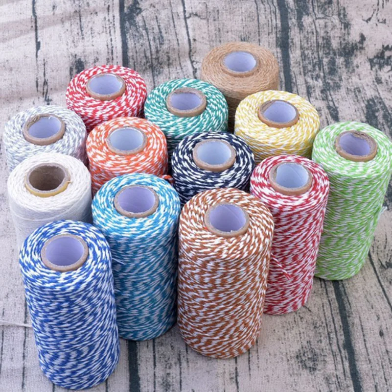 100m/roll DIY Colorful 2ply Bakers Twine String Cotton Cords Rope for Handmade Christmas Gift Packing Craft Projects Home Decor
100m/roll DIY Colorful 2ply Bakers Twine String Cotton Cords Rope for Handmade Christmas Gift Packing Craft Projects Home Decor