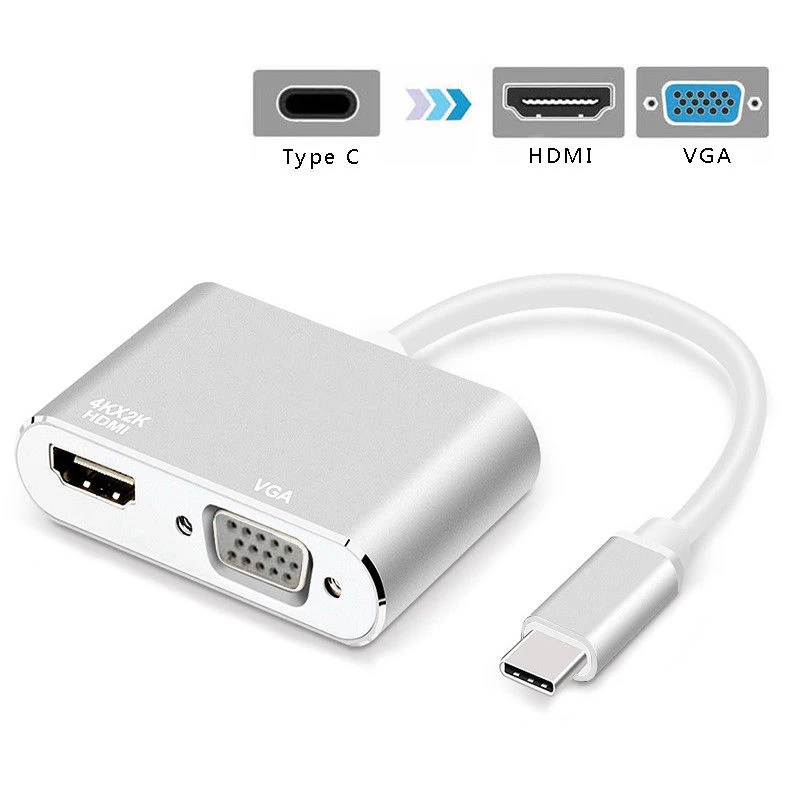 4K USB Type C to HDMI VGA Adapter Audio Video Cable Converter for Macbook For Samsung galaxy Note 8 9 S8 S9 Plus to TV Projector
4K USB Type C to HDMI VGA Adapter Audio Video Cable Converter for Macbook For Samsung galaxy Note 8 9 S8 S9 Plus to TV Projector