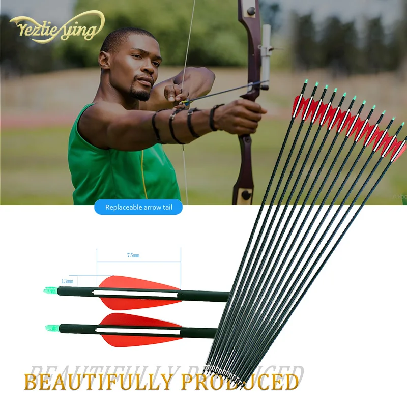 12PCS Spine 400 Carbon Arrows W/ Replaceable Arrowhead 30 Inches Archery For Crossbow Compound/Recurve Bow Hunting Compound Bow
12PCS Spine 400 Carbon Arrows W/ Replaceable Arrowhead 30 Inches Archery For Crossbow Compound/Recurve Bow Hunting Compound Bow