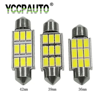 YCCPAUTO 36/39/42mm C5W C10W LED Festoon CANBUS NO Error Car Licence Plate Auto Dome Reading Lights 5630 9SMD Lamps White 1PCS
YCCPAUTO 36/39/42mm C5W C10W LED Festoon CANBUS NO Error Car Licence Plate Auto Dome Reading Lights 5630 9SMD Lamps White 1PCS