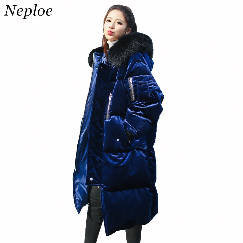 Neploe Winter New Korean Long Hooded Big Fur Collar Down Jacket Women Velvet Loose Thick Warm Parkas Fashion Zipper Coat 65914
Neploe Winter New Korean Long Hooded Big Fur Collar Down Jacket Women Velvet Loose Thick Warm Parkas Fashion Zipper Coat 65914
