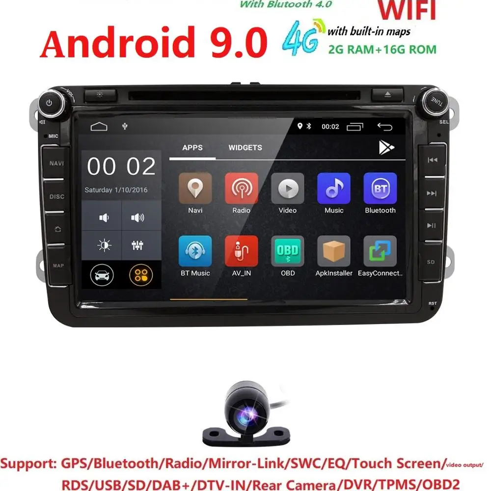 Android 9.0 8" DSP 2din Car DVD for VW POLO GOLF 5 6 POLO PASSAT B6 CC JETTA TIGUAN TOURAN EOS SHARAN SCIROCCO CADDY 4G GPS Navi
Android 9.0 8" DSP 2din Car DVD for VW POLO GOLF 5 6 POLO PASSAT B6 CC JETTA TIGUAN TOURAN EOS SHARAN SCIROCCO CADDY 4G GPS Navi