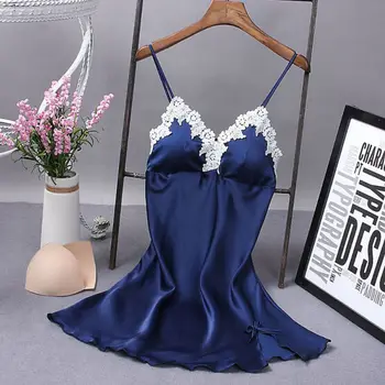 2019 Summer Padded Bust Lace Floral Satin Nightgowns V-Neck Sleeveless Spaghetti Strap Women Comfortable And Soft Nightwear
2019 Summer Padded Bust Lace Floral Satin Nightgowns V-Neck Sleeveless Spaghetti Strap Women Comfortable And Soft Nightwear
