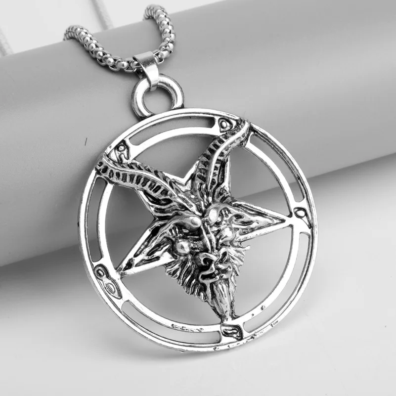 1 PCS Viking Baphomet Odin's Inverted Pentagram Goat Pan God Skull Head Pendant Necklace Amulet Satanism Occult Norse Jewelry
1 PCS Viking Baphomet Odin's Inverted Pentagram Goat Pan God Skull Head Pendant Necklace Amulet Satanism Occult Norse Jewelry