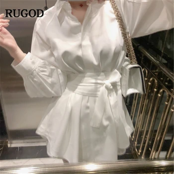 RUGOD 2019 Women White Smooth Temperament Sets Turn-down Collor Long Sleeves Loose Shirt With Sash & Elastic Waist Hot Shorts
RUGOD 2019 Women White Smooth Temperament Sets Turn-down Collor Long Sleeves Loose Shirt With Sash & Elastic Waist Hot Shorts
