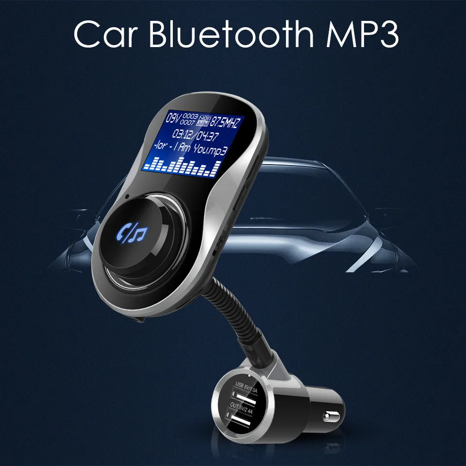 Cunymagos Bluetooth Car Kit FM Modulator Bluetooth FM Transmitter Aux Out Handsfree Car MP3 Player 5V 3.4A 2-USB Charger with TF Card Slot (9)