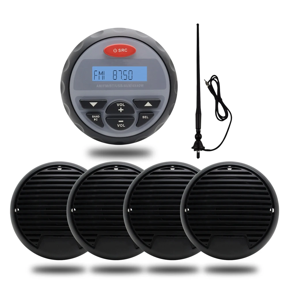 Bluetooth Golf Cart Radio FM AM Radio Receiver Waterproof Mp3 Player +3" Waterproof Marine Speakers+Marine Rubber Radio Antenna
Bluetooth Golf Cart Radio FM AM Radio Receiver Waterproof Mp3 Player +3" Waterproof Marine Speakers+Marine Rubber Radio Antenna