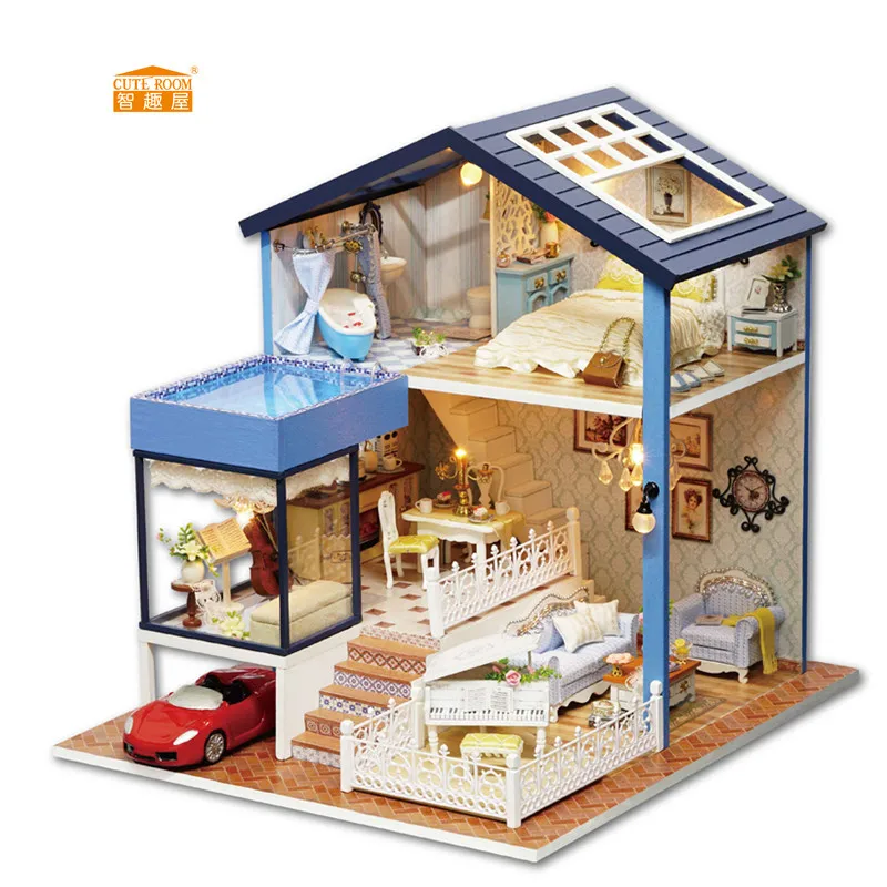 CUTE ROOM New arrival Miniature Wooden Doll House With DIY Furniture Fidget Toys For Kids Children Birthday Gift Seattle A061
CUTE ROOM New arrival Miniature Wooden Doll House With DIY Furniture Fidget Toys For Kids Children Birthday Gift Seattle A061
