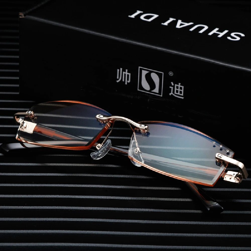 shuaidi = Rimless Ultra-light Brown READING GLASSES +0.75 +1 +1.25 +1.75 to +4 WITH CASE
shuaidi = Rimless Ultra-light Brown READING GLASSES +0.75 +1 +1.25 +1.75 to +4 WITH CASE