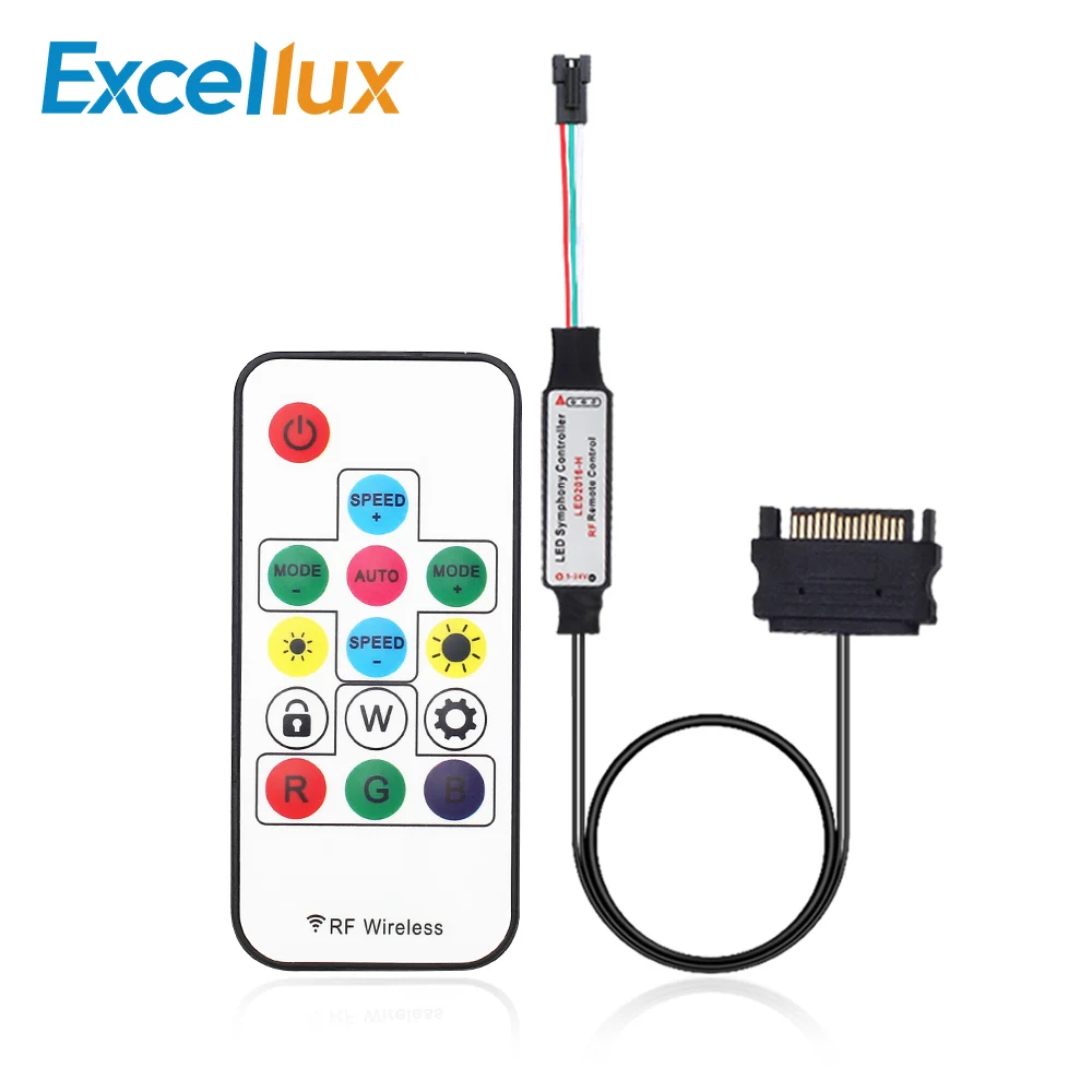 5V-24V RGB Led Controller 14 Keys SATA Power Supply Interface RF Symphony with Remote Controller for WS2811 WS2812 WS2812b Strip
5V-24V RGB Led Controller 14 Keys SATA Power Supply Interface RF Symphony with Remote Controller for WS2811 WS2812 WS2812b Strip