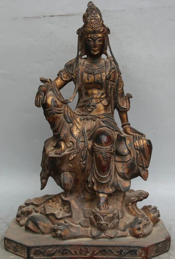 JP S0524 18" Chinese Bronze Seat lotus flower leaf Kwan-yin Guan Yin Boddhisattva Statue B0403
JP S0524 18" Chinese Bronze Seat lotus flower leaf Kwan-yin Guan Yin Boddhisattva Statue B0403