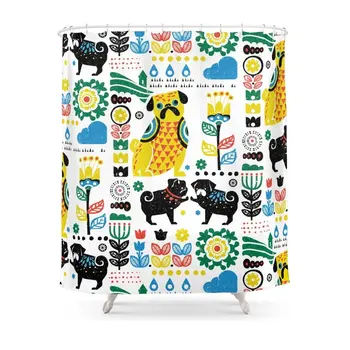 Scandinavian Pugs Shower Curtain Waterproof Polyester Fabric Bathroom Decor Multi-Size Printed Shower Curtain with 12 Hooks
Scandinavian Pugs Shower Curtain Waterproof Polyester Fabric Bathroom Decor Multi-Size Printed Shower Curtain with 12 Hooks