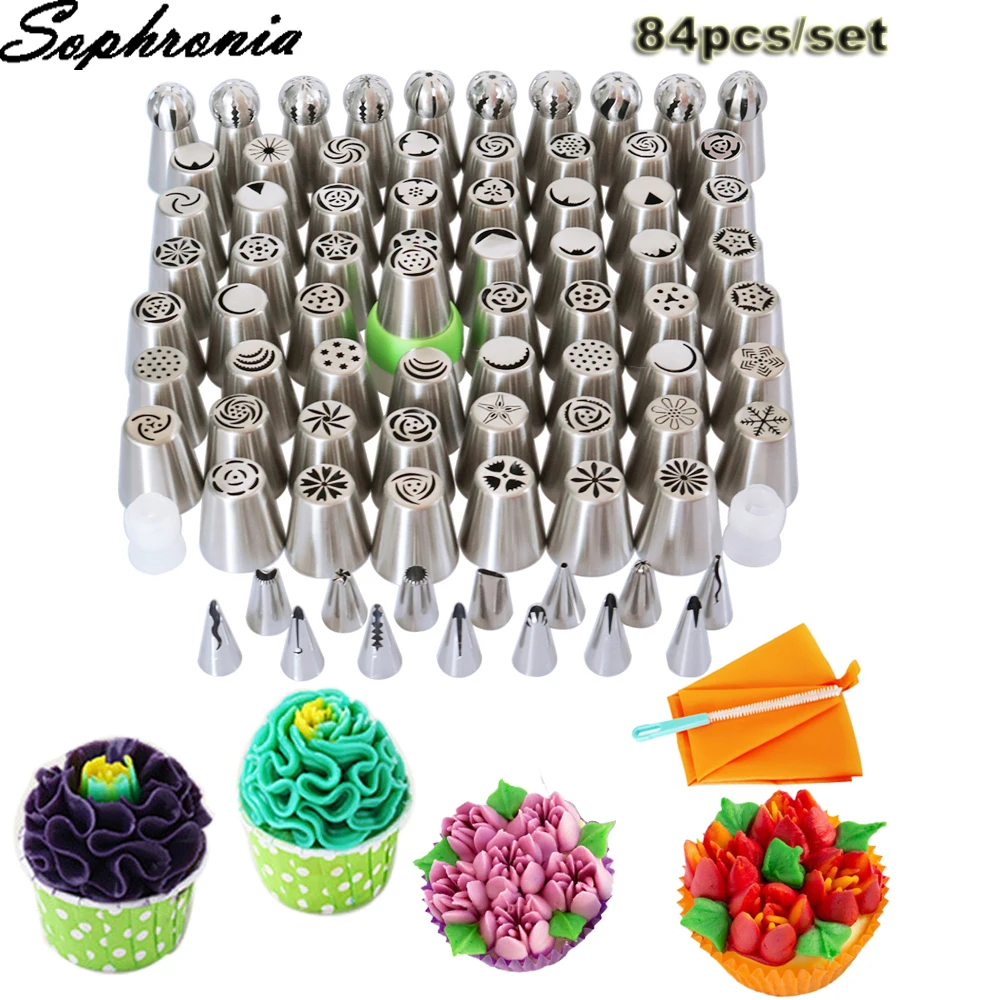 Sophronia 84PCS Stainless Steel Russian DIY Piping Tips Nozzles Decoration for Cake and Dessert Pastry Icing Confectionery CS092
Sophronia 84PCS Stainless Steel Russian DIY Piping Tips Nozzles Decoration for Cake and Dessert Pastry Icing Confectionery CS092