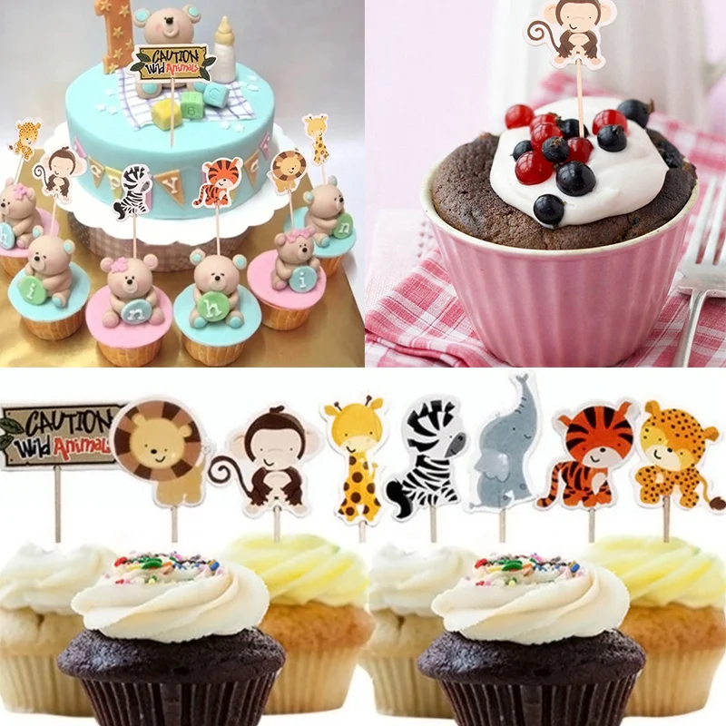 24pcs Safari Jungle Animal Cupcake Toppers Party Birthday Cake Picks Kids Baby Shower Decor Wedding Cake Decoration Supplies
24pcs Safari Jungle Animal Cupcake Toppers Party Birthday Cake Picks Kids Baby Shower Decor Wedding Cake Decoration Supplies