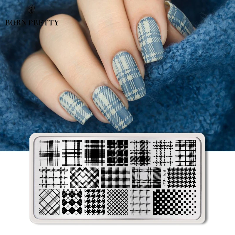 BORN PRETTY Rectangle 12*6cm Nail Art Stamp Template Checked Design Image Plate L041
BORN PRETTY Rectangle 12*6cm Nail Art Stamp Template Checked Design Image Plate L041