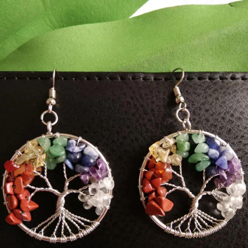 Round Tree of Life Ear Drop Chip Stone Bead Reiki 7 Chakra Healing green Natural stone small Earrings for Women Jewelry 2019
Round Tree of Life Ear Drop Chip Stone Bead Reiki 7 Chakra Healing green Natural stone small Earrings for Women Jewelry 2019