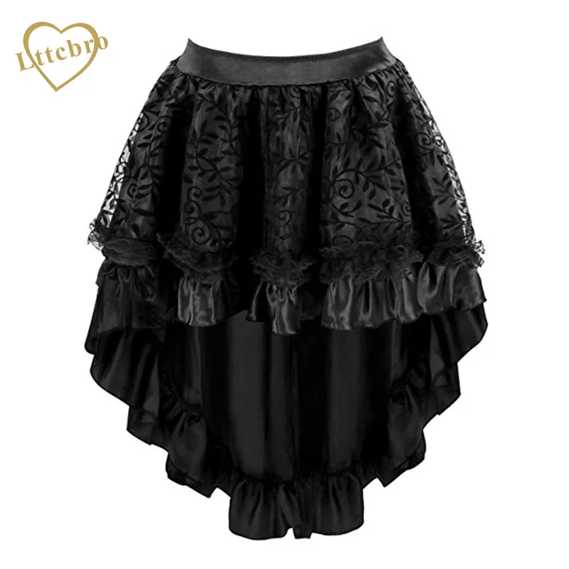 Steampunk Gothic Chiffon High Low Skirt Solid Color Lace Asymmetrical High Low Corset Skirt Vintage Black with Zipper
Steampunk Gothic Chiffon High Low Skirt Solid Color Lace Asymmetrical High Low Corset Skirt Vintage Black with Zipper
