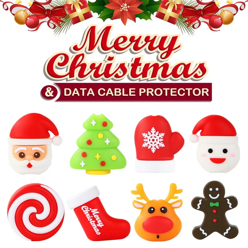 Christmas Cable Bite Protector For iPhone X HUAWE Cute Cable computer Cable Cover Protector For Mouse Earphone Headphone Cover
Christmas Cable Bite Protector For iPhone X HUAWE Cute Cable computer Cable Cover Protector For Mouse Earphone Headphone Cover