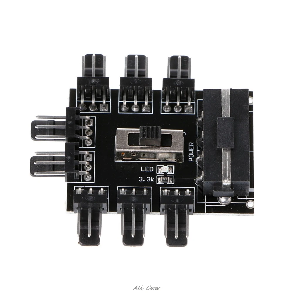 for Computer PC Water Cooling System IDE Molex 1 To 8 Way Splitter Cooling Fan Hub 3-Pin 12V Power Socket PCB Adapter New 
for Computer PC Water Cooling System IDE Molex 1 To 8 Way Splitter Cooling Fan Hub 3-Pin 12V Power Socket PCB Adapter New